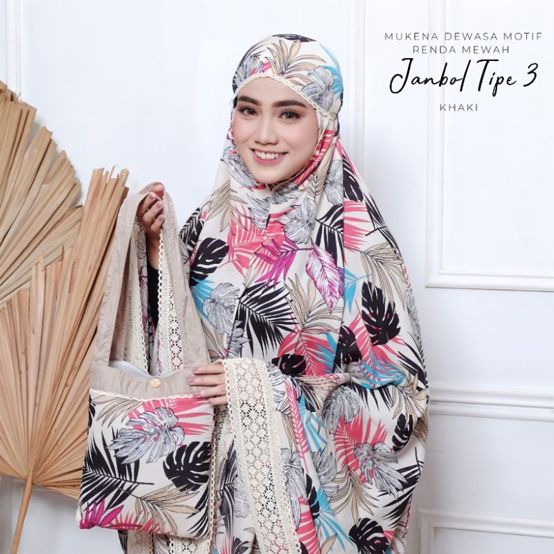 MUKENA DEWASA MOTIF JANDA BOLONG RENDA MEWAH TIPE 3