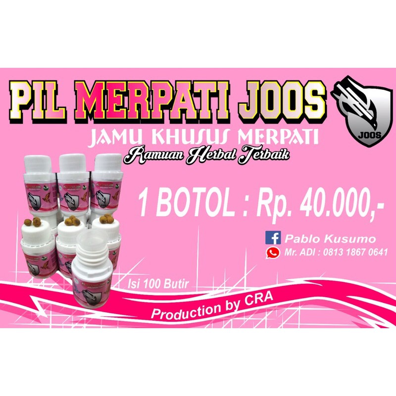 

Jamu Merpati PIL MERPATI JOOS suplemen doping giring