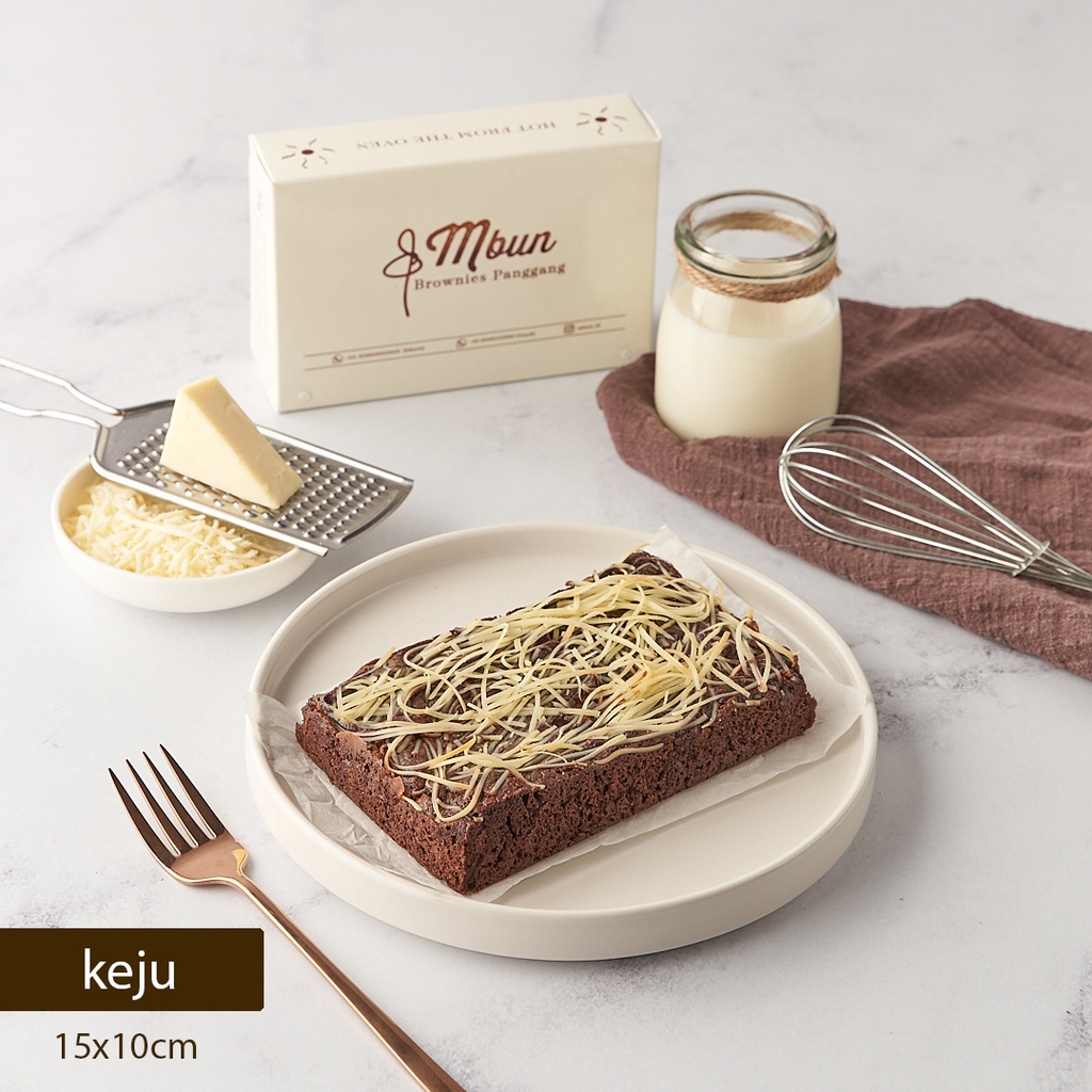 Mbun Brownies Panggang Ukr 15x10 | Brownies Panggang | Brownies Melted | Fudgy Brownies | Coklat | Keju | Makanan Ringan