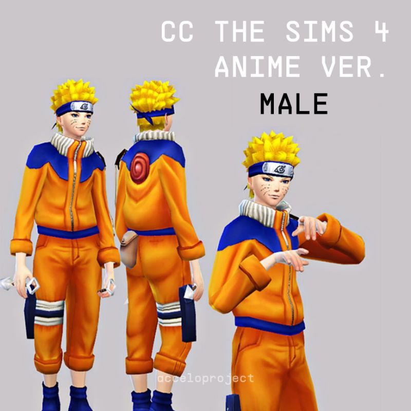 CC MODS THE SIMS 4 ANIME MALE COSPLAY COSTUME HAIR SHOES CLOTHES