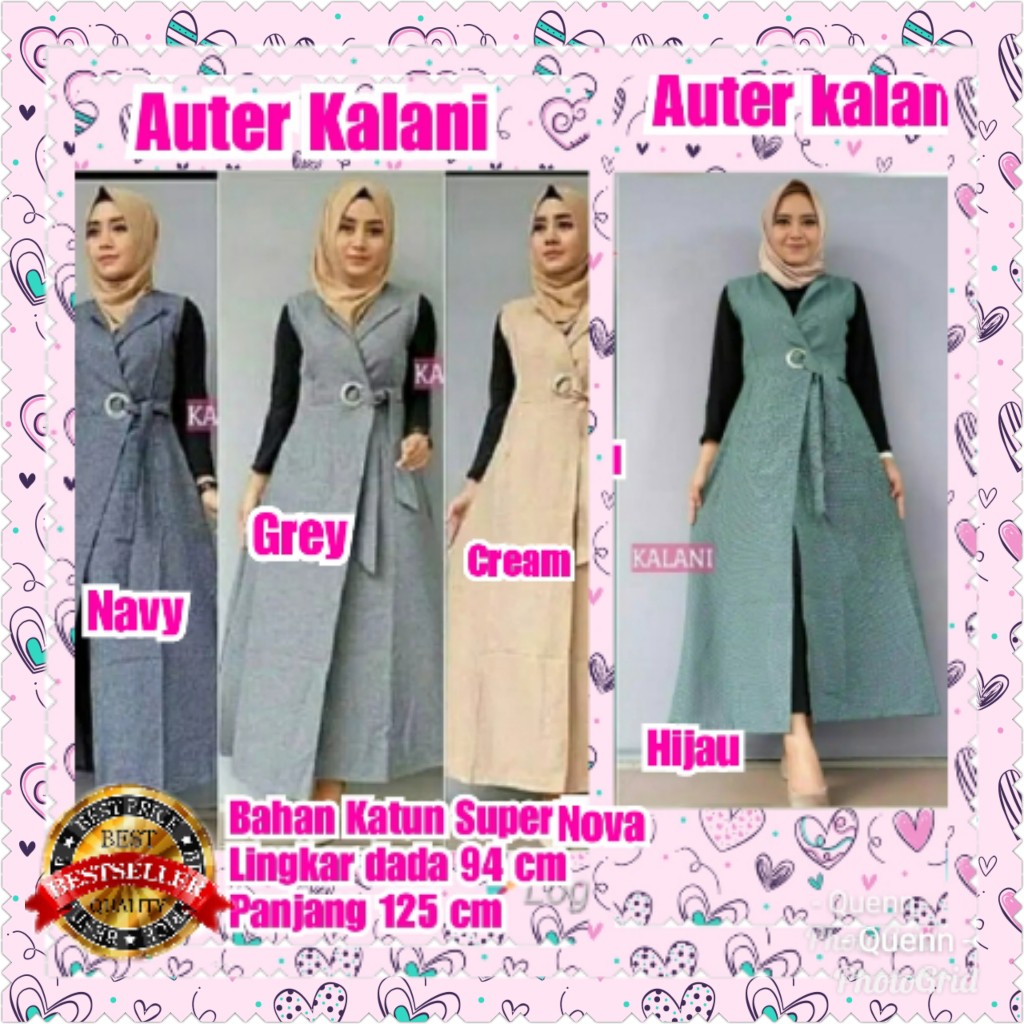 TERMURAH AUTER KALANI NAVY / GREY/CREAM/GREEN/HIJAU/TERBARU/TERPOPULER/TERLARIS/KONDANGAN/TERMURAH