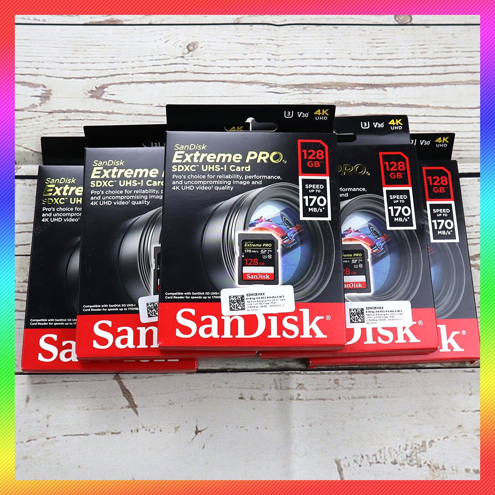 GS8 SanDisk 128GB Extreme Pro SDXC Card UHS-I U3 V30 Class 10 4K (170MB/s) SDSDXXY128GGN4IN