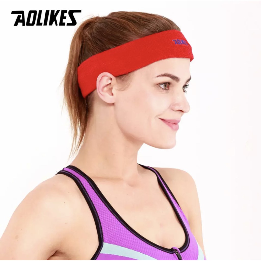 AOLIKES 2108 Cotton Headband Sport Yoga / Gym - Headband Bandana Handuk Ikat Kepala Olahraga