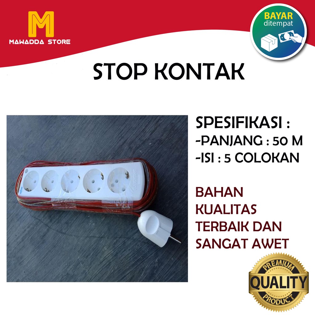 Stop Kontak Colokan Listrik Kabel Olor Panjang 50 Meter