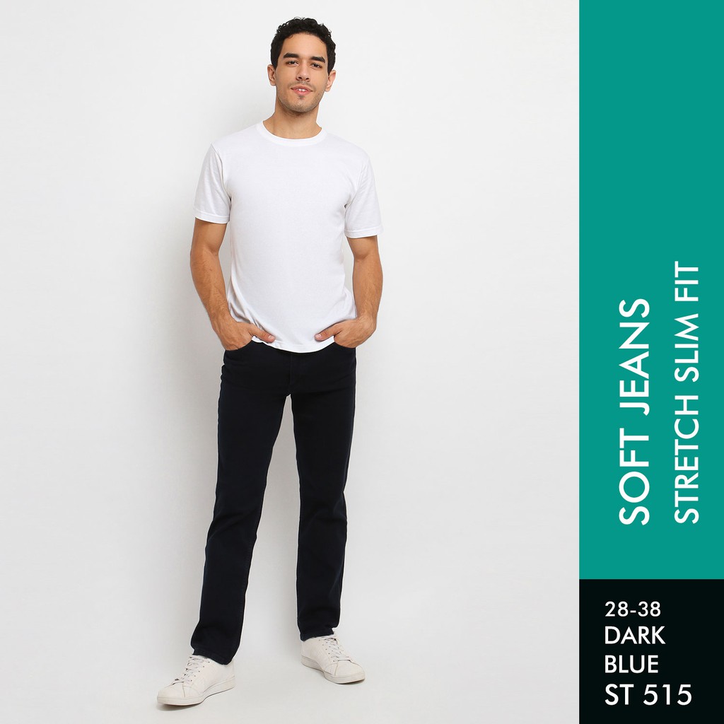 L&G Elengie Celana Jeans Pria ST 515 Stretch Slim Fit Washed Premium 12.5 OZ