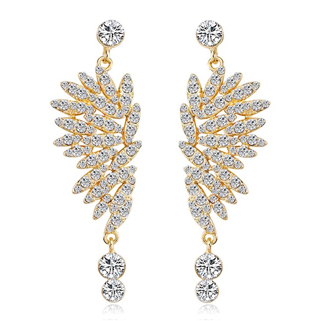 LRC Anting Tusuk Fashion Color Full Diamond Decorated E9636X