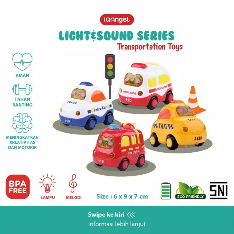 TOYS | IQANGEL / iq angelTransportation Car Toys / Mainan Bayi Edukatif / Mainan Motorik