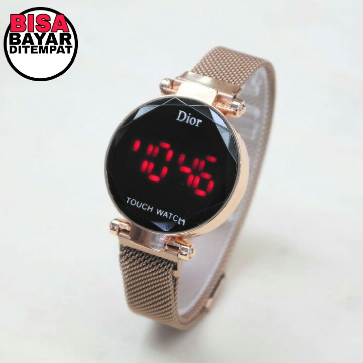 JAM TANGAN DIGITAL LED BULAT TALI PASIR