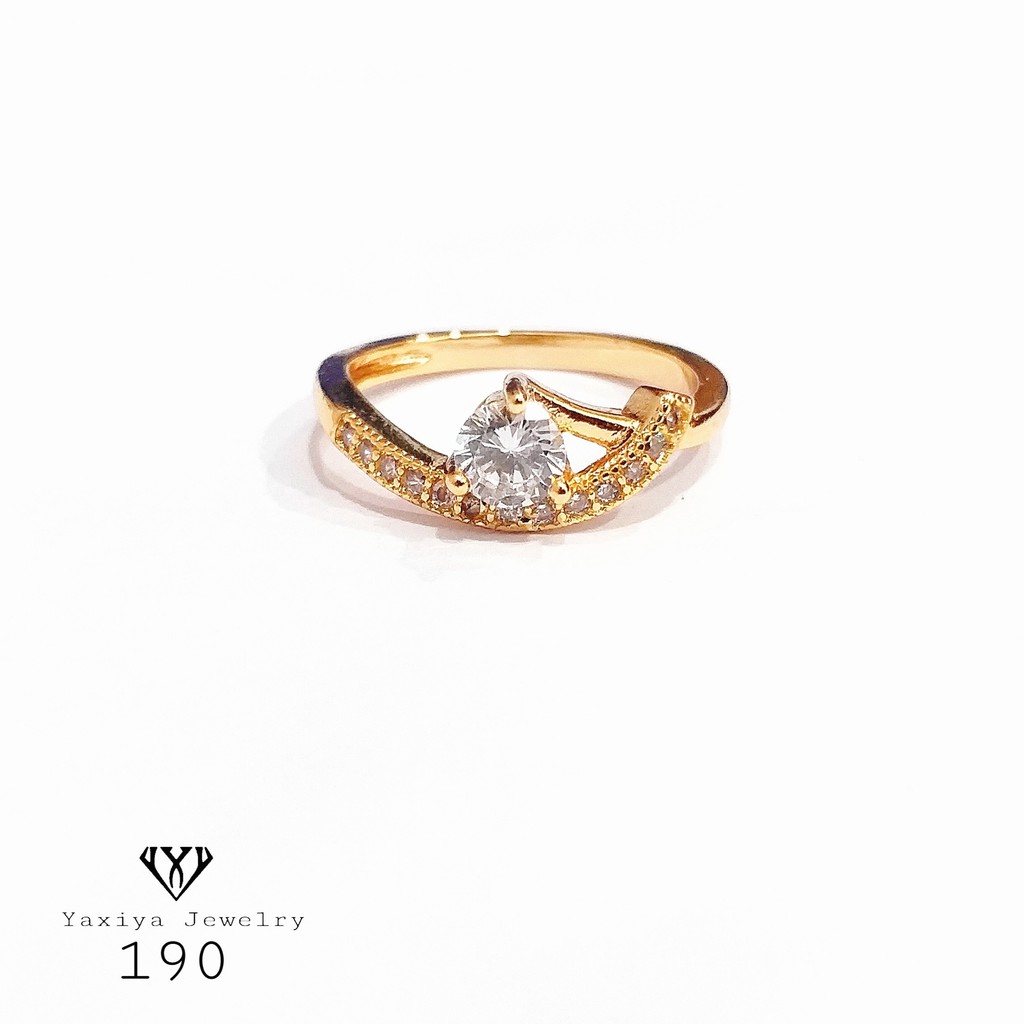 

Cincin Wanita Mata 1 Permata Perhiasan Lapis Emas Yaxiya Jewelry 190