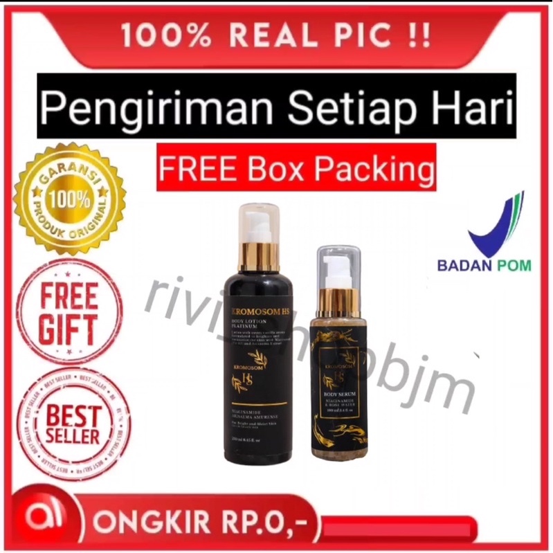 PAKET HEMAT HB KROMOSOM PLATINUM 250 GRM & BODY SERUM KROMOSOM 100 ML