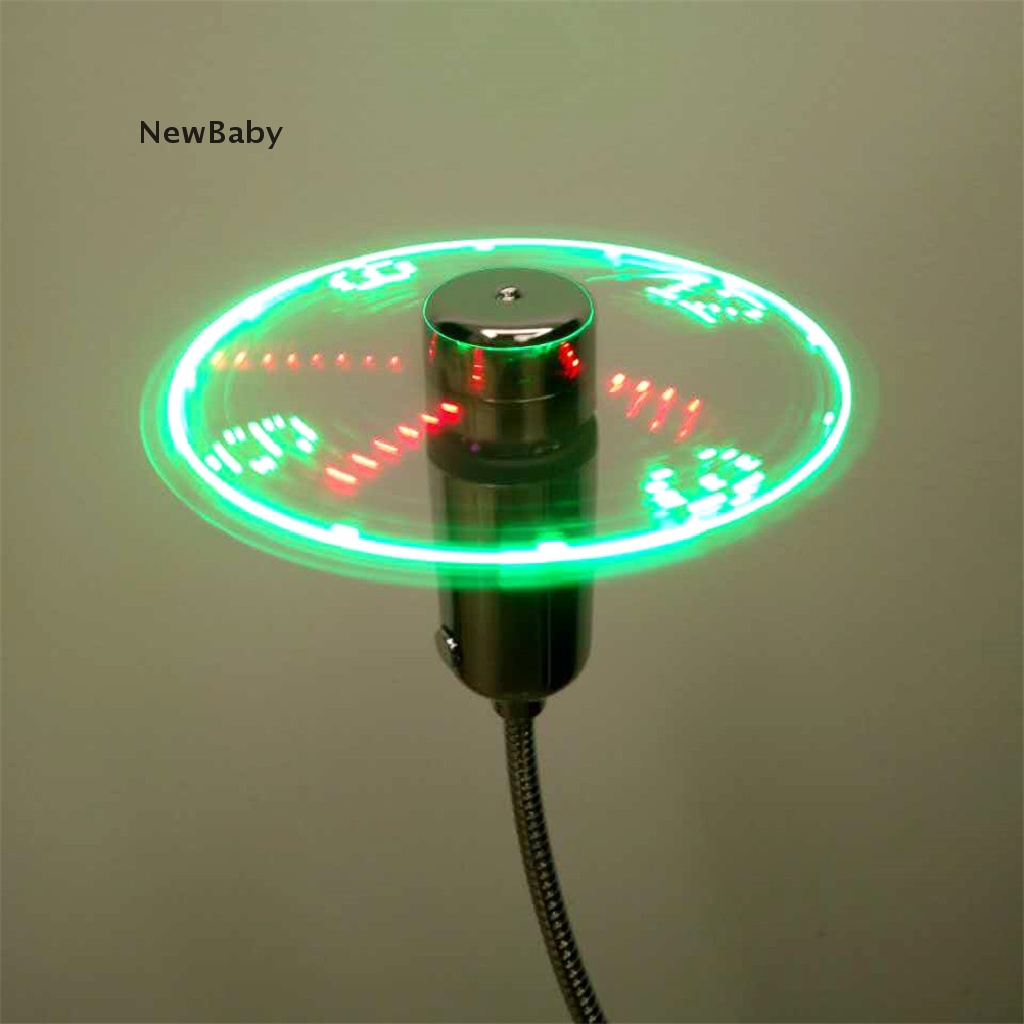 NewBaby USB Mini Flexible Time LED Clock Fan Usb Clock Fan Gadgets ID