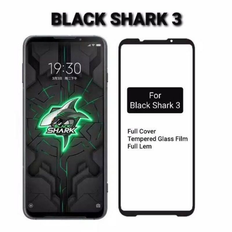 Blackshark 3 / 3 Pro Temper Glass Full Glue Anti Gores Kaca Screen Guard Protector Clear Black Shark 3 / 3Pro