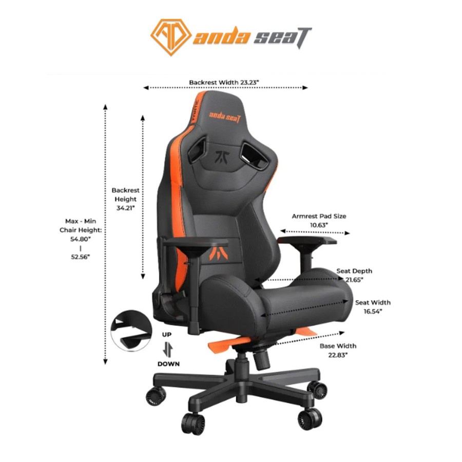 ANDASEAT Fnatic Edition Premium - Gaming Chair - Black Orange