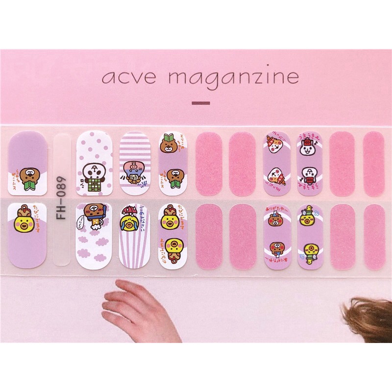 Fh 20pcsset Stiker Kuku Palsu Akrilik 3d Untuk Nail Art Diy