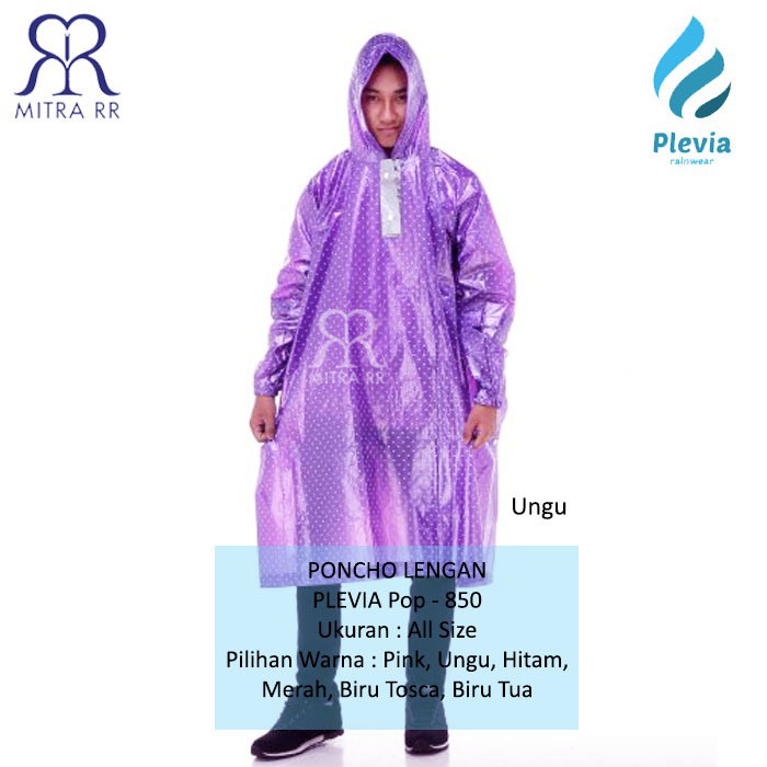 Jas Hujan Ponco Plevia 850 Pop Poncho Polkadot Motor Unisex