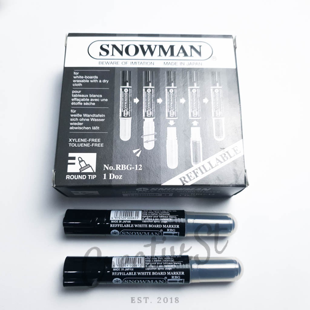 

SNOWMAN Spidol Whiteboard Refillable Rbg-12 & Refill Crbg-12 White Board Marker