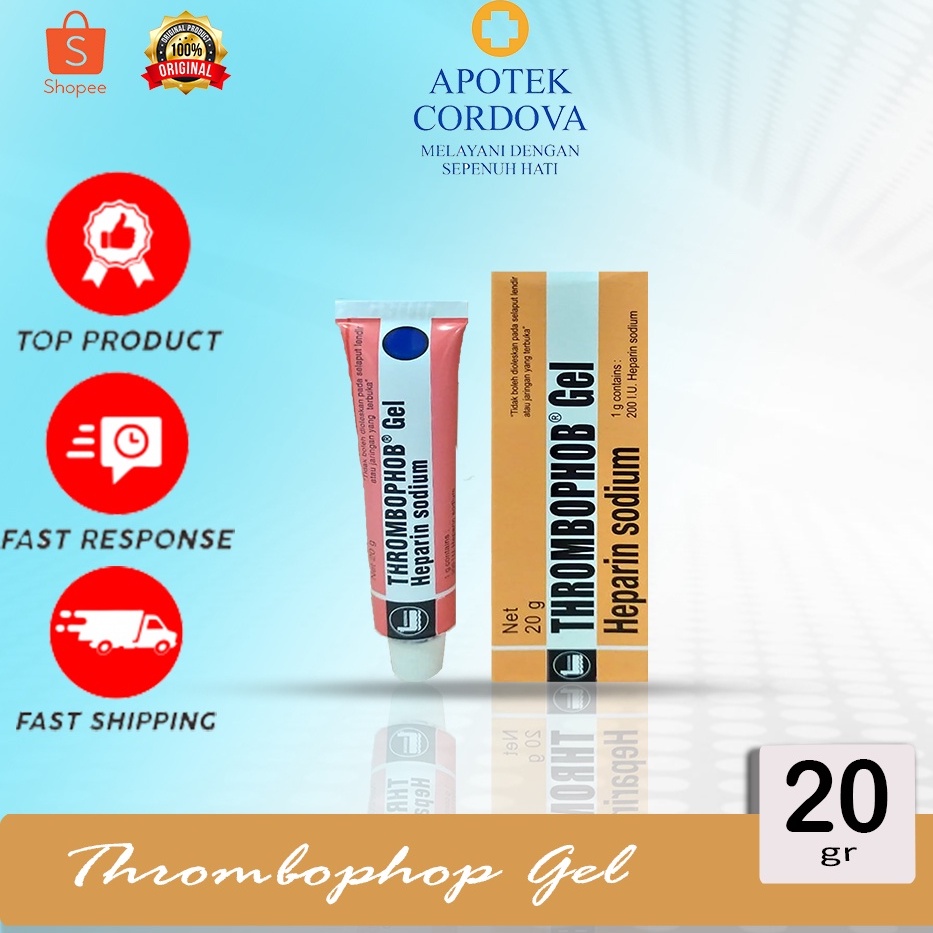 Jual Thrombophop Gel Orange Coklat 20 Gram Obat Memar Koreng Kaku