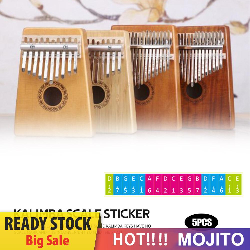 5pcs Stiker Skala Kunci Piano Jari Kalimba