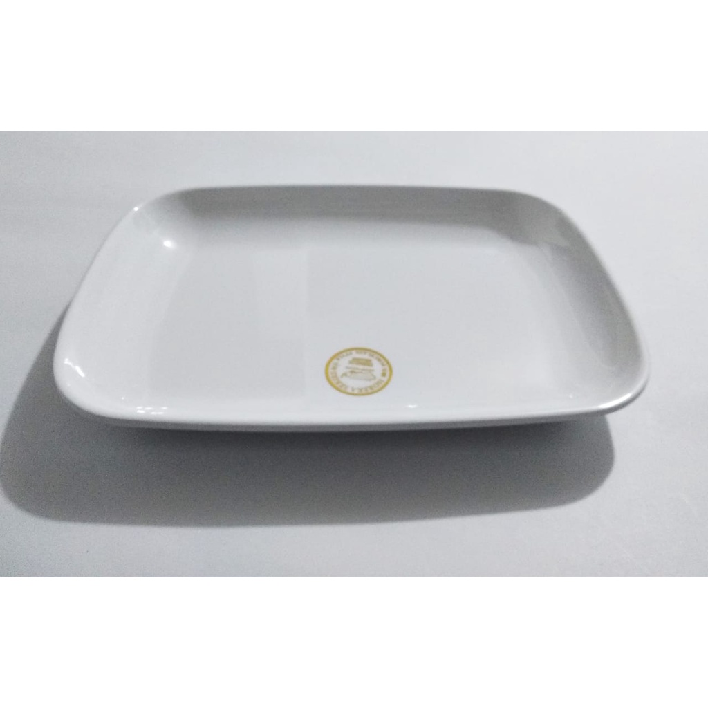 Piring Persegi MELAMIN P8310 PUTIH Horeka Golden Dragon, 25x18 cm, piring saji Food Grade