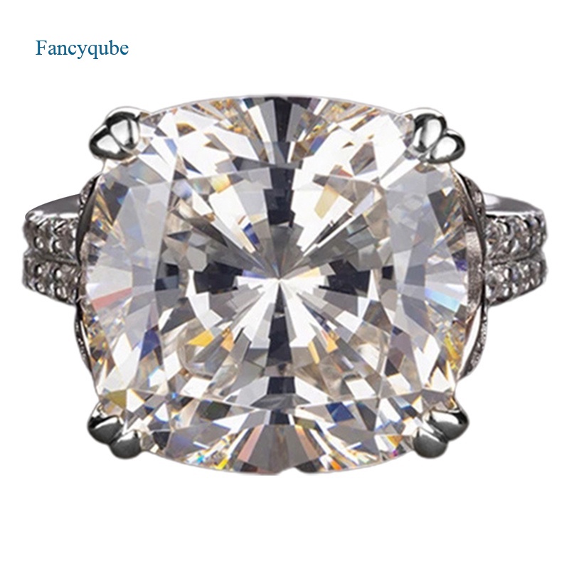 Fancyqube Cincin Cubic Zirconia Bentuk Daun Untuk Wanita