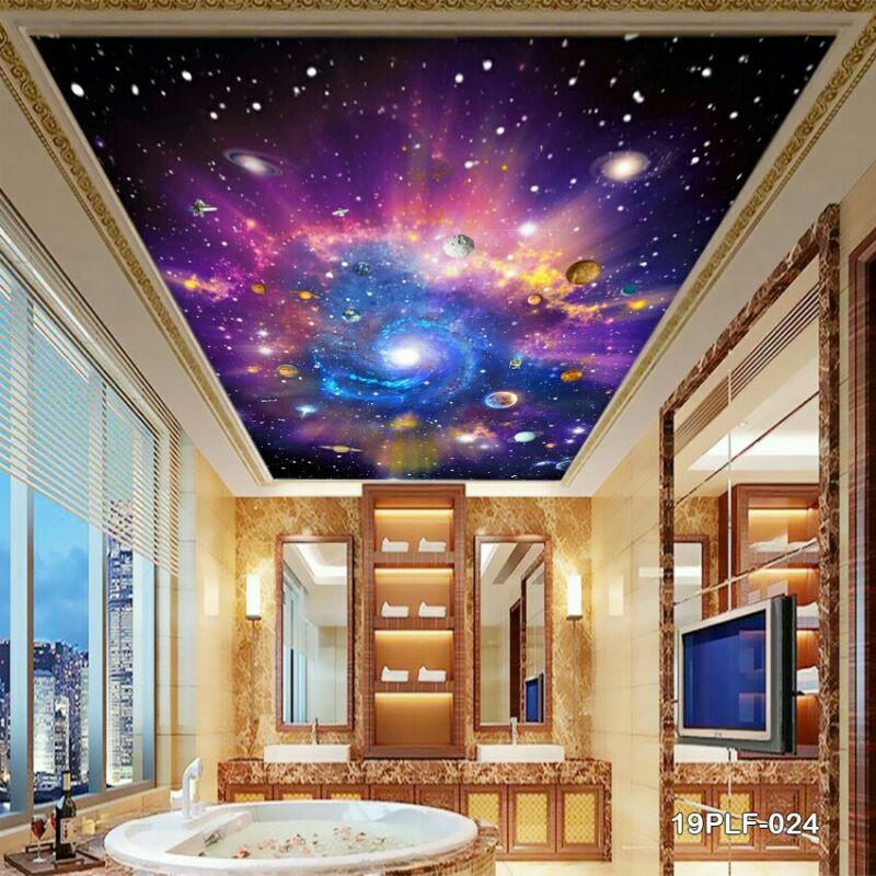 Wallpaper Plafon Tema Luar Angkasa 3D | Wallpaper Plafon Motif Langit Malam