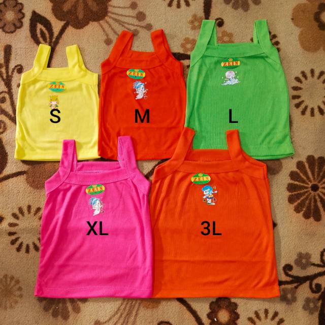 Singlet Zein anak warna baby bayi dan balita 0-6 tahun