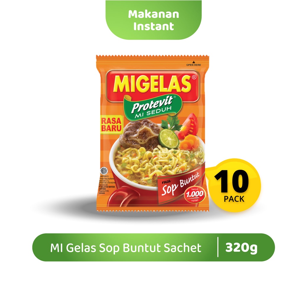 

Praktis dan Lezat ! Migelas Sop Buntut 10 Sachet @27gr
