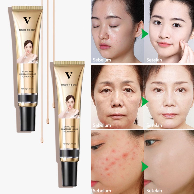 Concealer Foundation Bergizi Kulit BB Cream 24 H Tahan Air Tahan Keringat Kontrol Minyak Alami Fv Concealer Tanpa Makeup Dasar Gadis 30ml