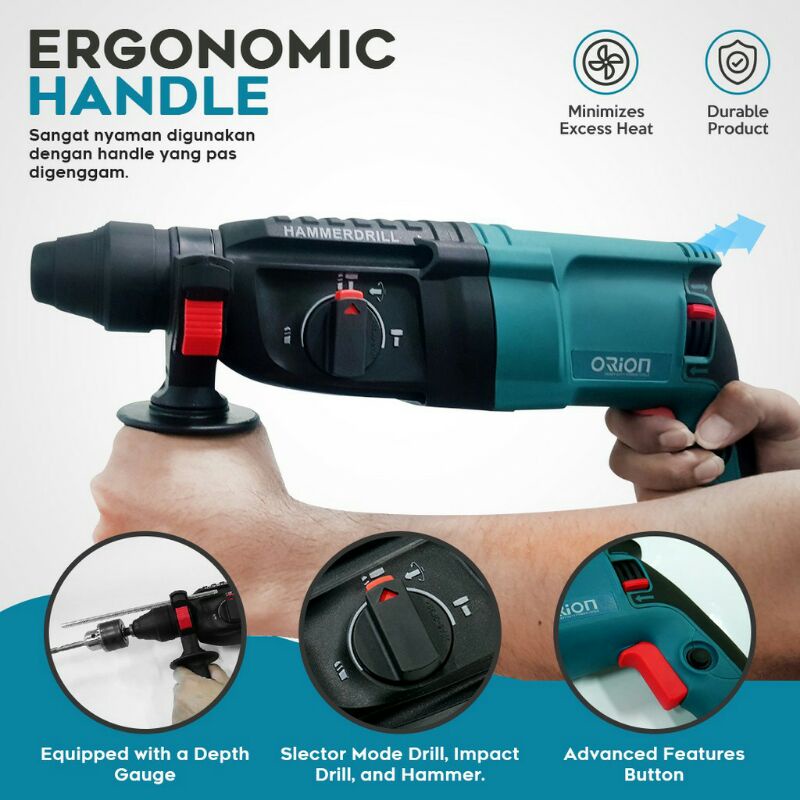Bor Hammer Drill Rotary Tembok Beton Orion