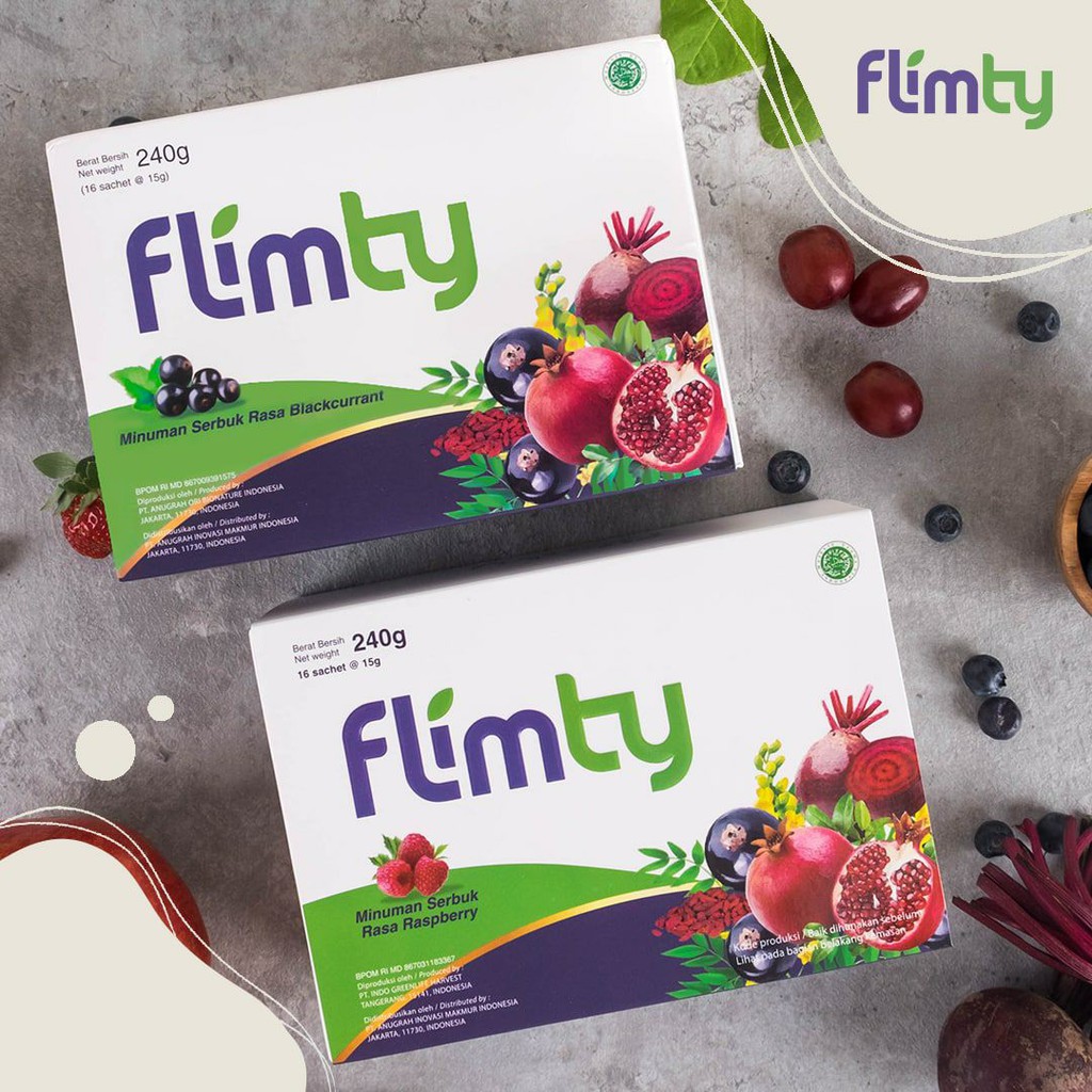 Flimty Fiber Flimty Blackcurrant Flimty Raspberry Detox Langsing Sehat