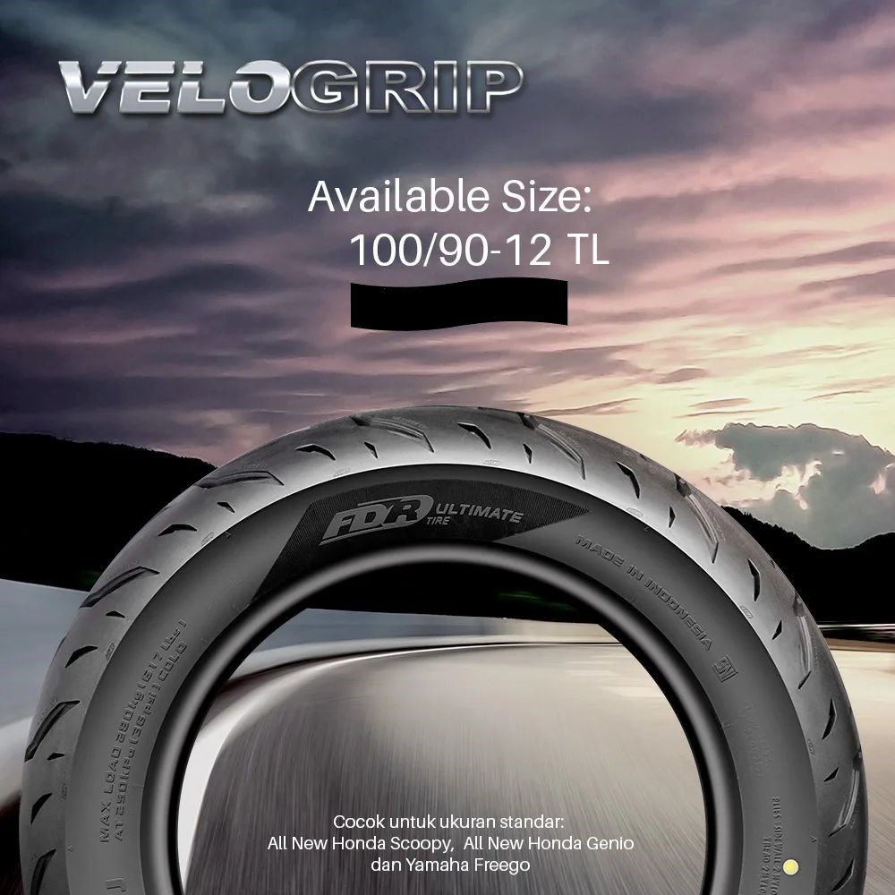 Ban FDR 100/90-12 Velogrip Tubeless