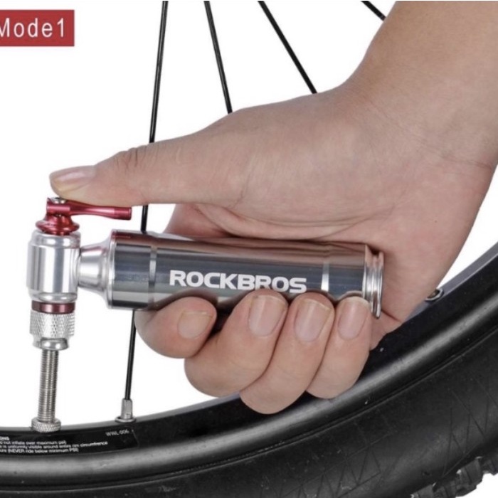 ROCKBROS Pompa angin Sepeda co2 inflator Portable Bike pump