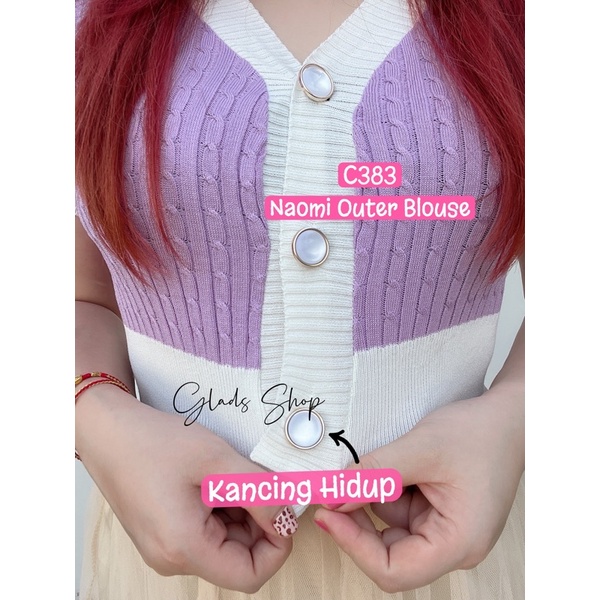 Cardigan Crop top Rajut • C383 • Naomi Outer Blouse • Fashion Wanita