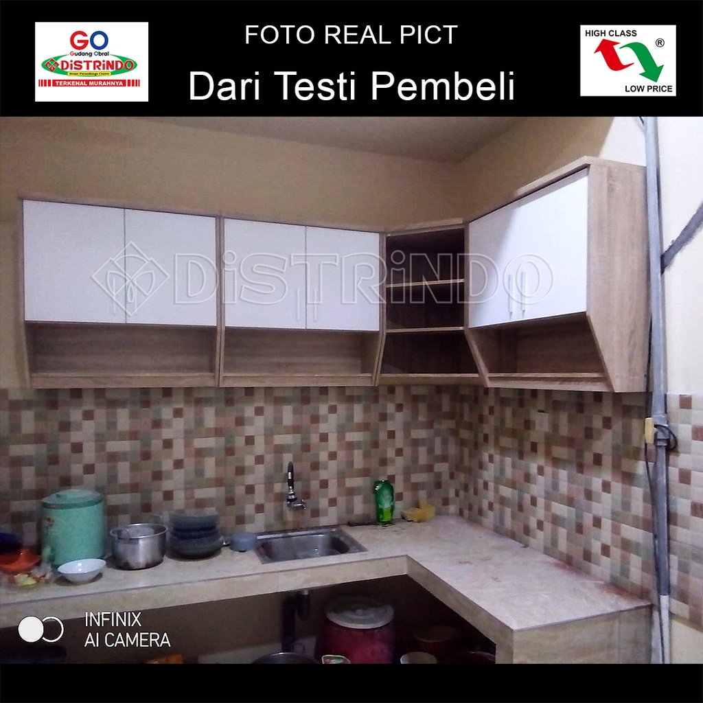 Distrindo - Lemari Dapur SUDUT ATAS Kualitas Export TEBAL 15mm Finishing Halus