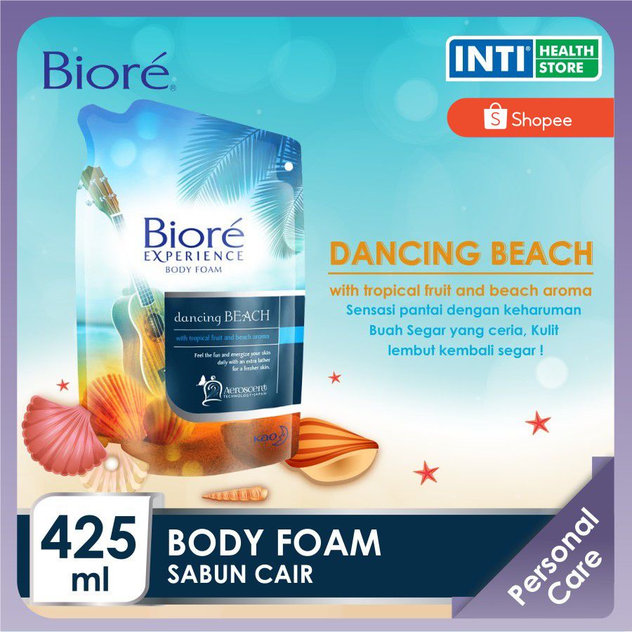 Biore | Experience Body Foam Refill Pouch 425 ml | Sabun Mandi Cair