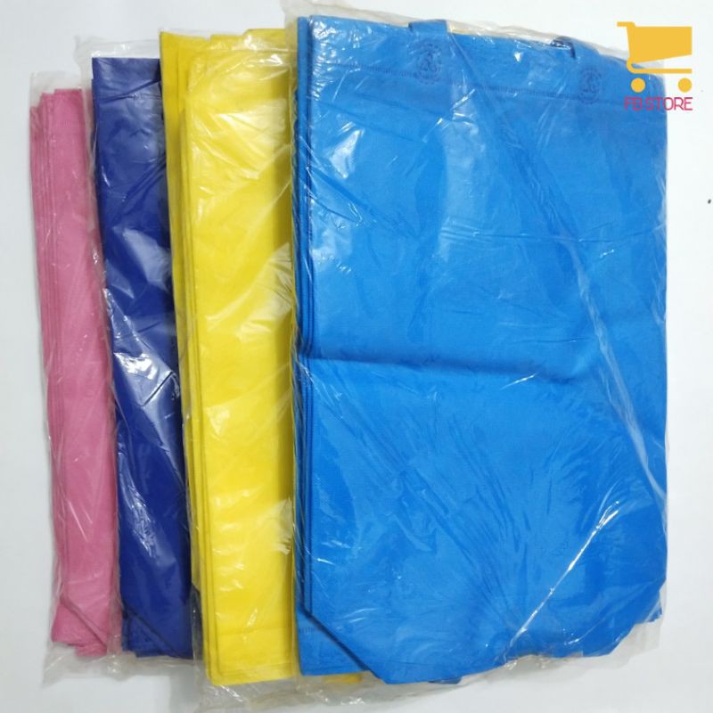 

tas spunbond/spunbound shopping bag 40x30x9 box 70gsm per pak per warna(12pcs)