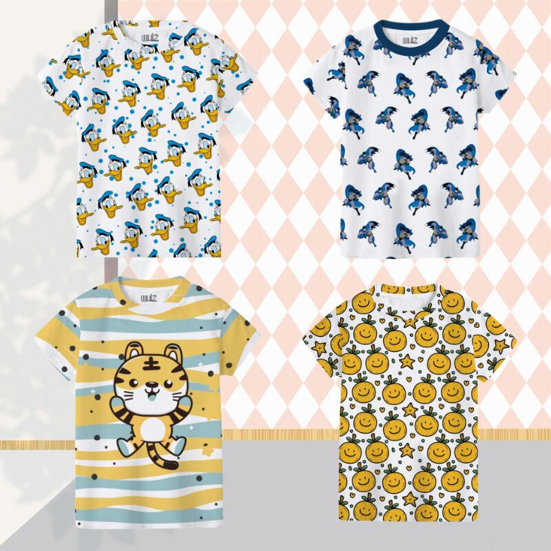 Baju Kaos Anak Bayi Laki Laki Wanita Fullprint Cowok Cewek Balita Umur 1-5 Tahun