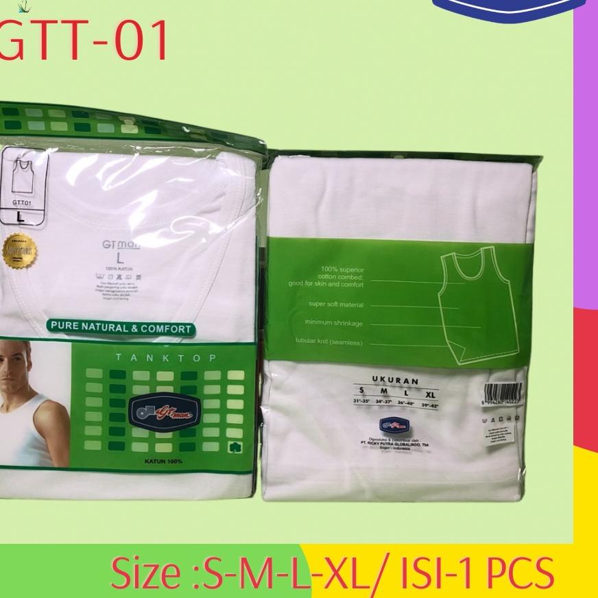 Kaos Singlet Pria GTMAN GTT 01 PUTIH ISI-1 PCS