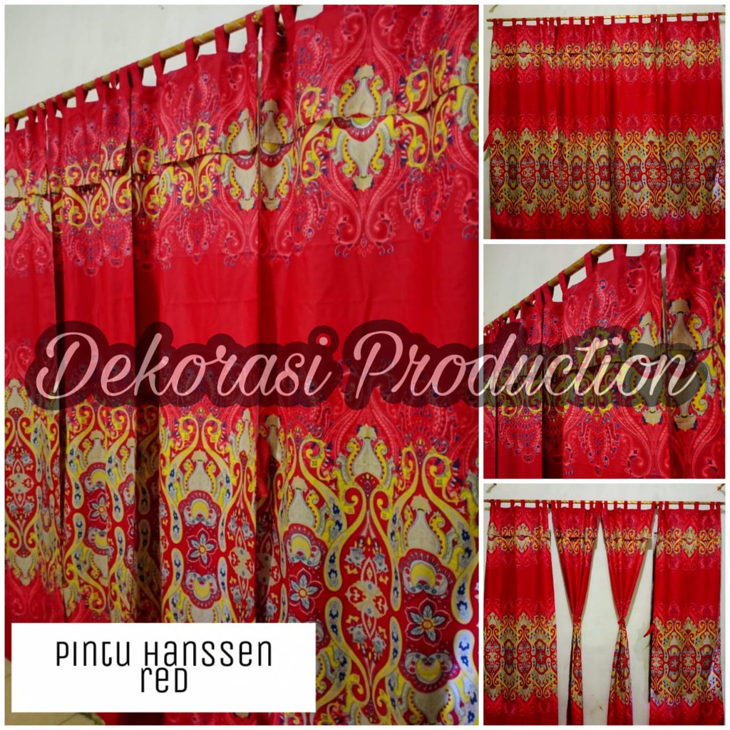 Tirai Gorden Hordeng Bisa Pintu Dan Bisa Juga Jendela Motif Sultan Hanssen Merah