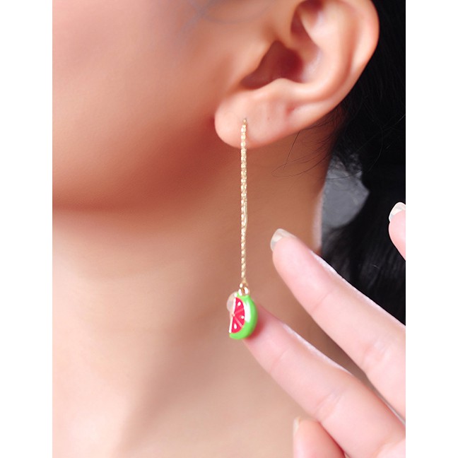 LRC Anting Tusuk Fashion Watermelon Earrings 925 Sterling Silver Watermelon Earrings D30076