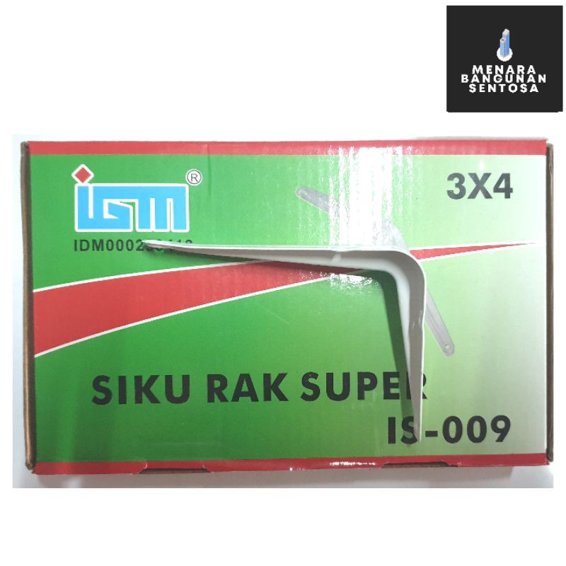 Siku Rak Putih IGM 3x4 Inch Tebal - 7.5cm x 10cm - 3 x 4 In