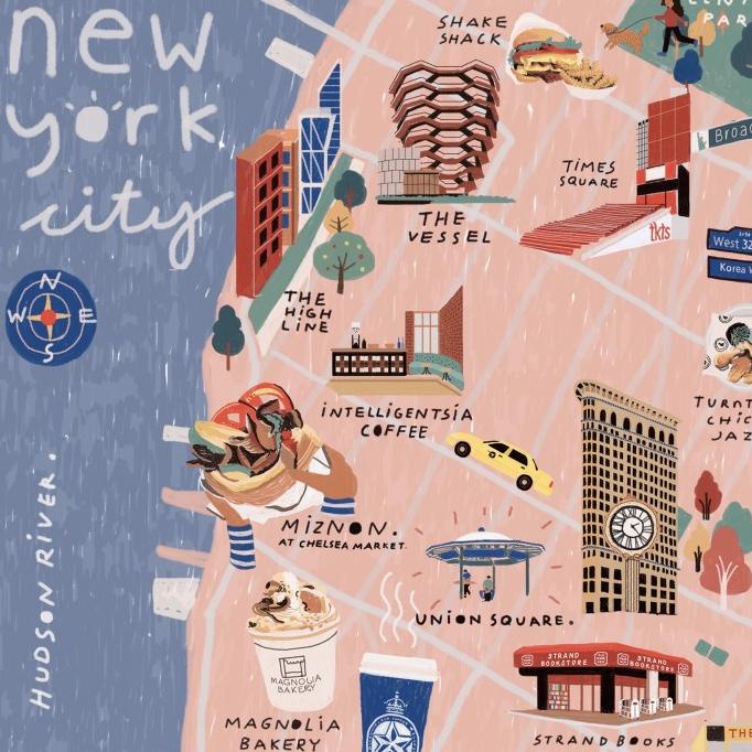 

BISA COD @pasarkartupos NYC map A3 poster PROMOKode 4961