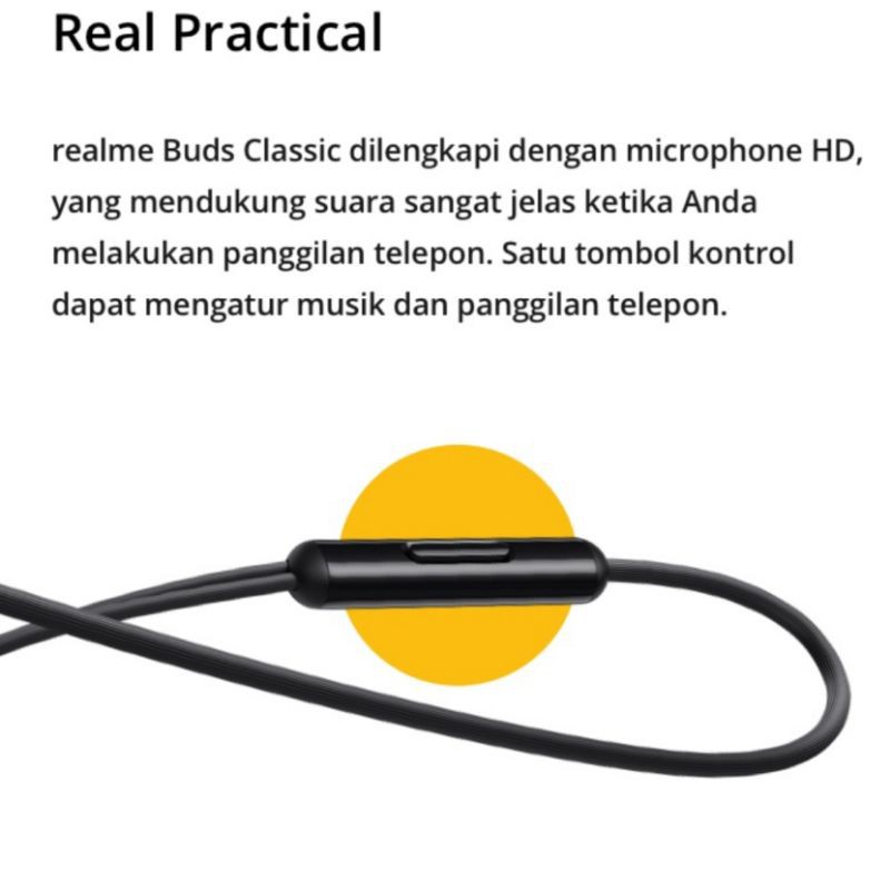 Original Realme Buds Classic Headset Earphone Hedset Handsfree Realmi Relmi Rilmi Real Me