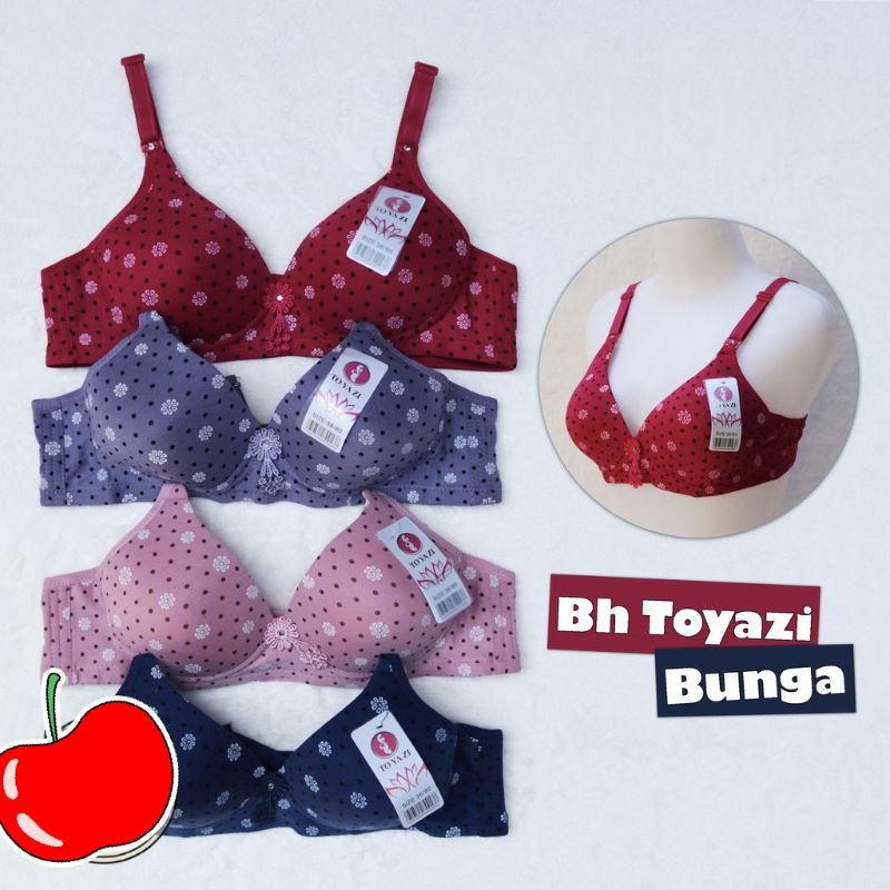 BH BUSA BRA WANITA MOTIF BUNGA TANPA KAWAT TERBARU( BH PITA TENGAH)