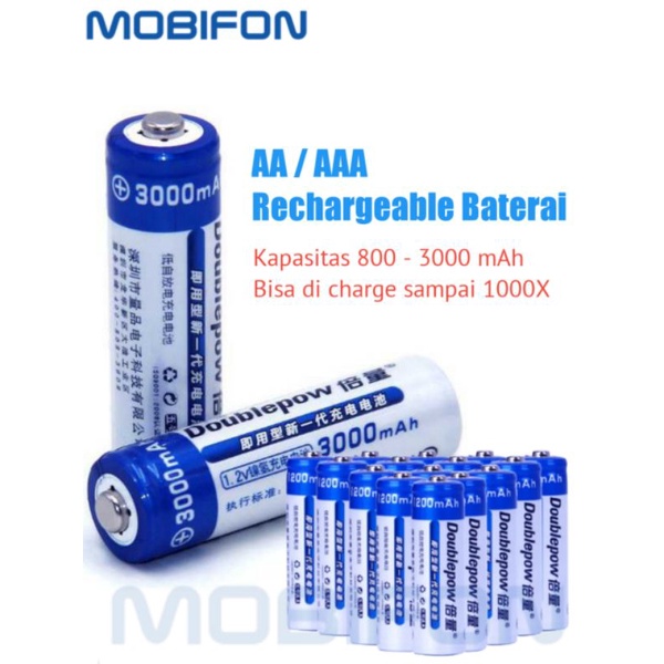 Baterai Cas Charge Doublepow Baterai AA Baterai AAA Rechargeable - COD