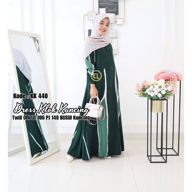 Gamis twill ori by Batik Elzhaf KK440 (pesanan)