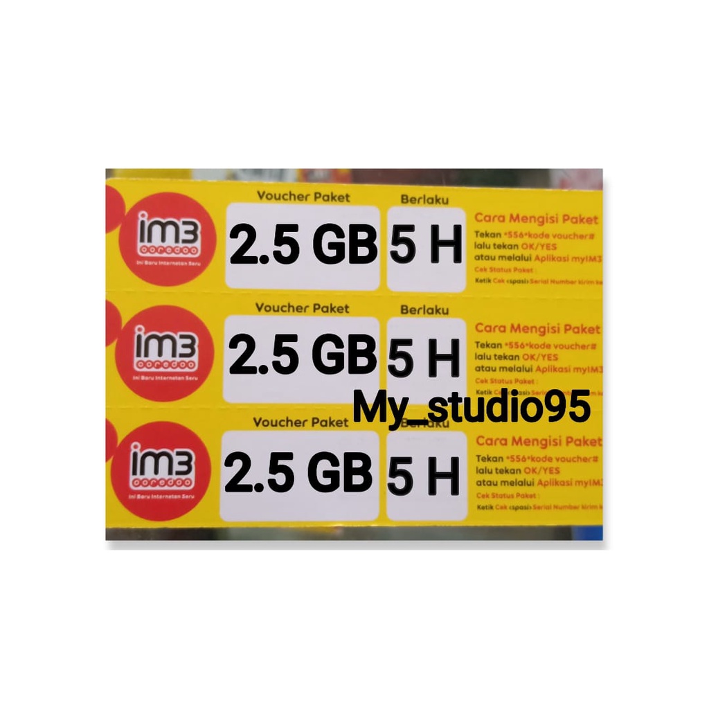 Vocher Indosat 2.5 GB 5 Hari