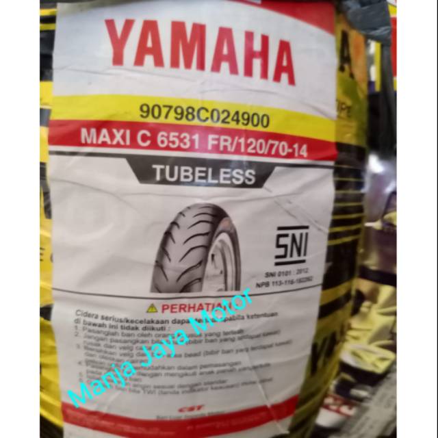 Ban tubeless depan Yamaha genuine 120/70-14 for Aerox/Aerox New  Keluaran PT. Yamaha Indonesia