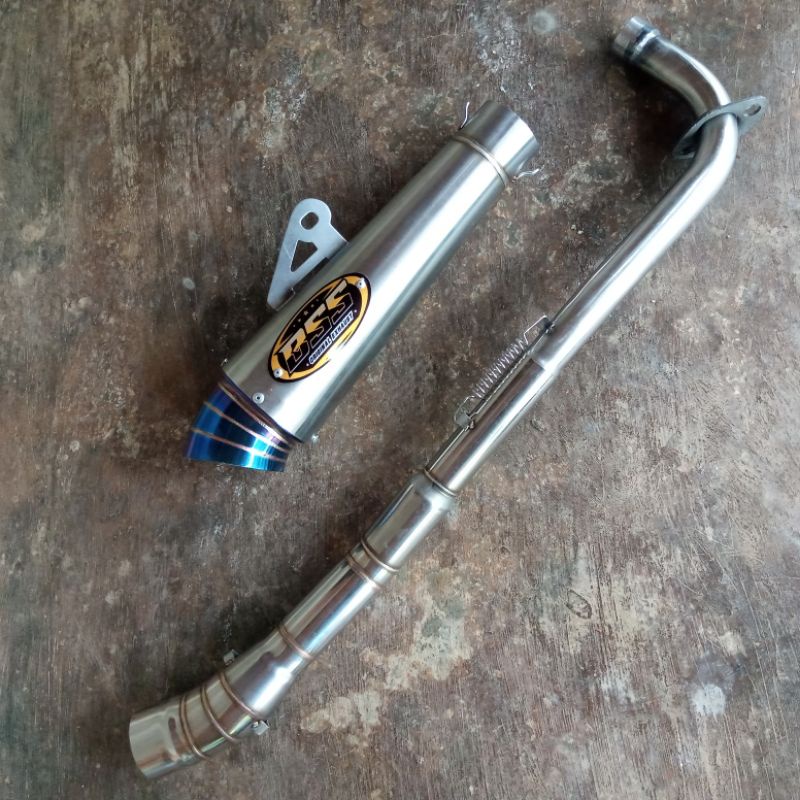 Knalpot racing bss jiksaw inlet 50 mm corong ujung blue Jupiter z z1 Shogun grand prima legenda smas