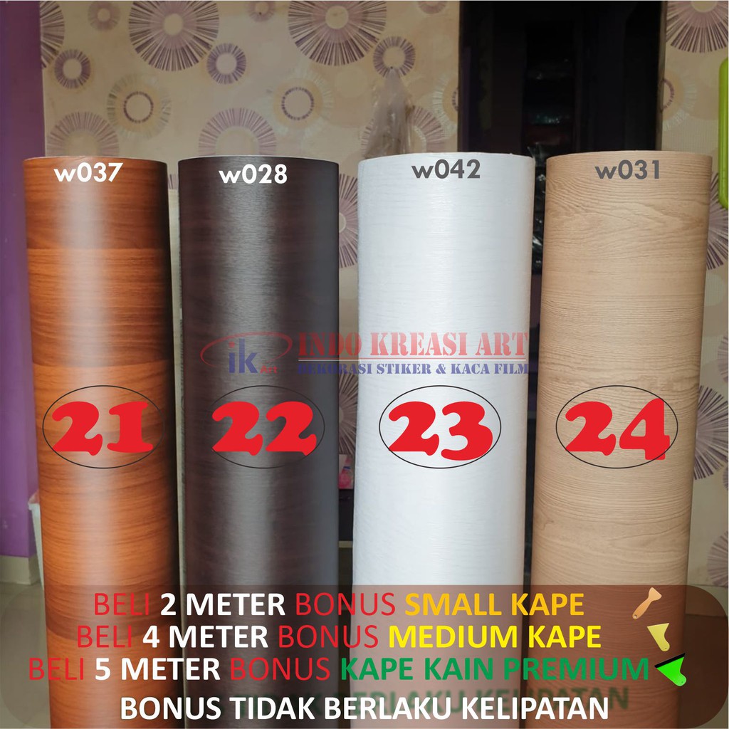 WALLPAPER DINDING 3D WALL STICKER DINDING STIKER MOTIF KAYU SERAT WOOD MARMER PREMIUM